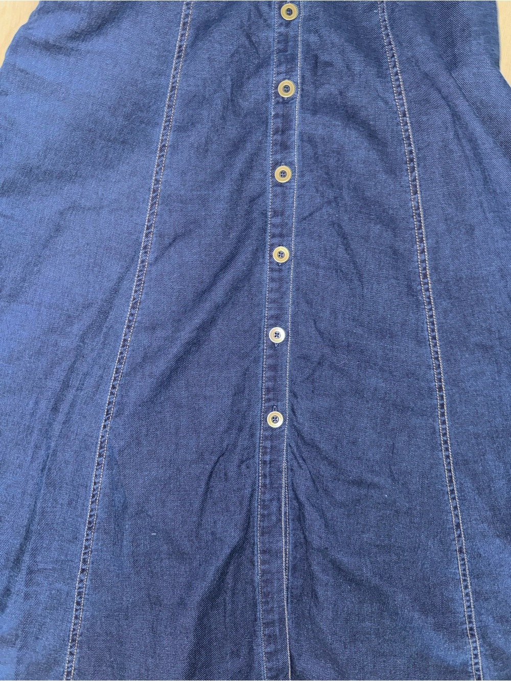 NWT Pilcro Anthropologie Sustainable Button Front Blue Denim Maxi Dress size 10 - Picture 2 of 4